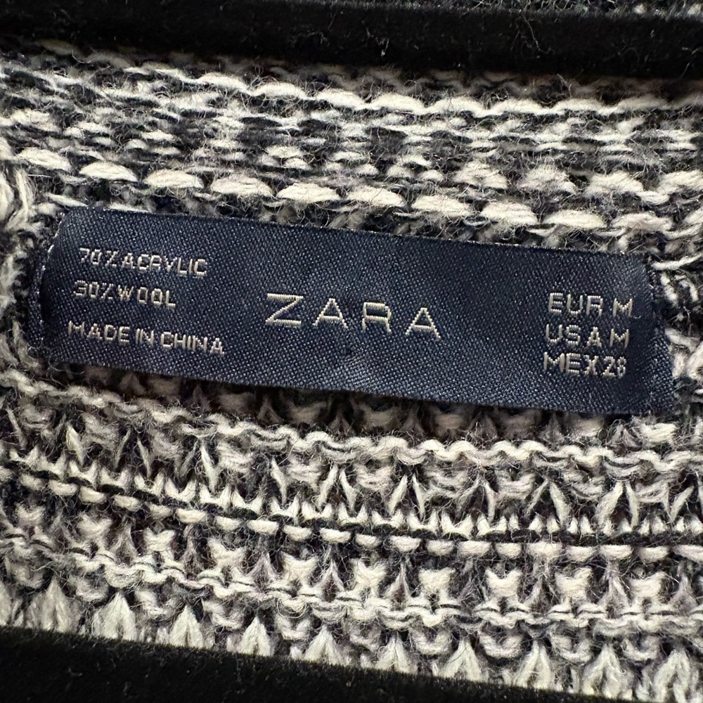 Zara Black and Gray Textured Jacket Cardigan - Picture 3 of 4
